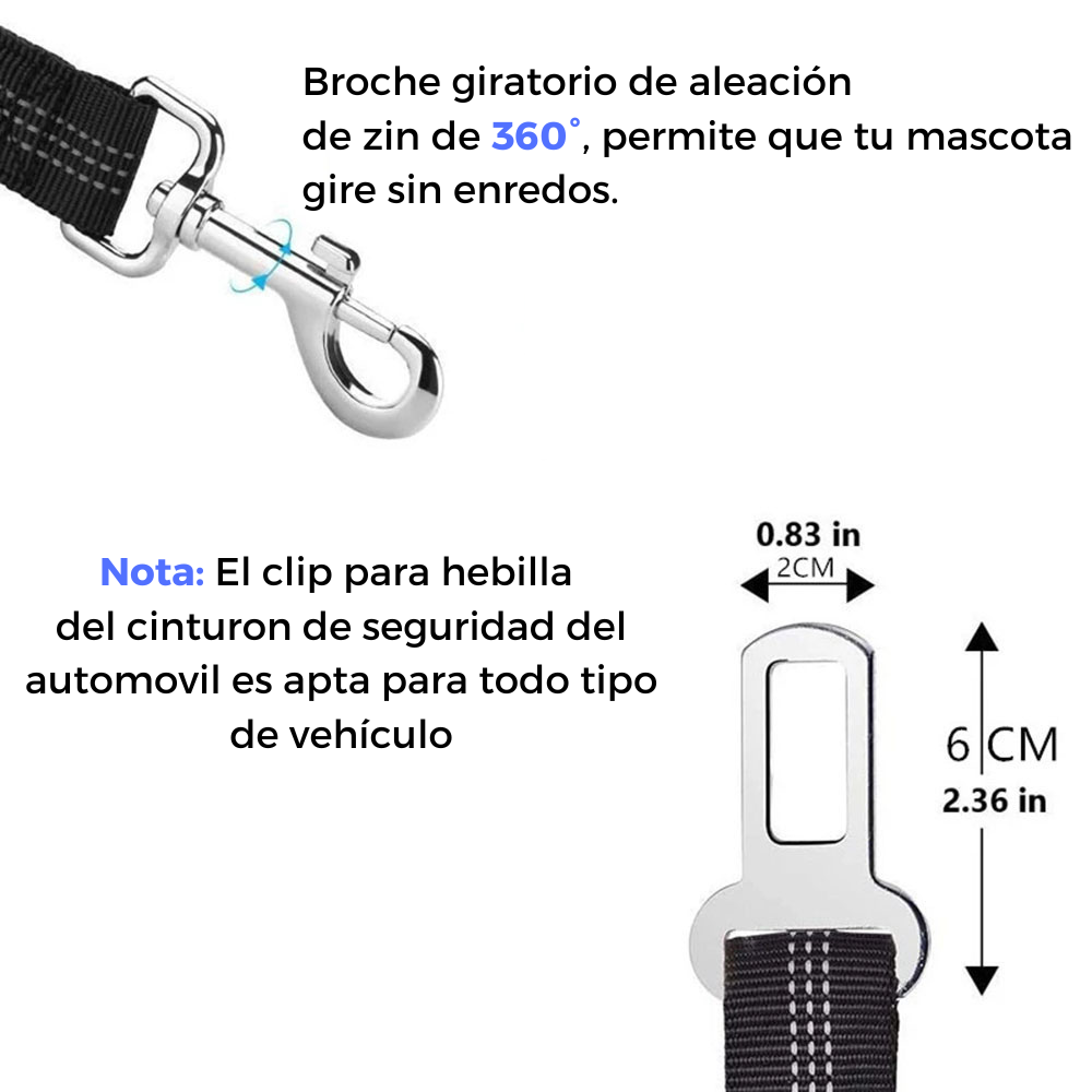 Cinturón de seguridad para mascotas