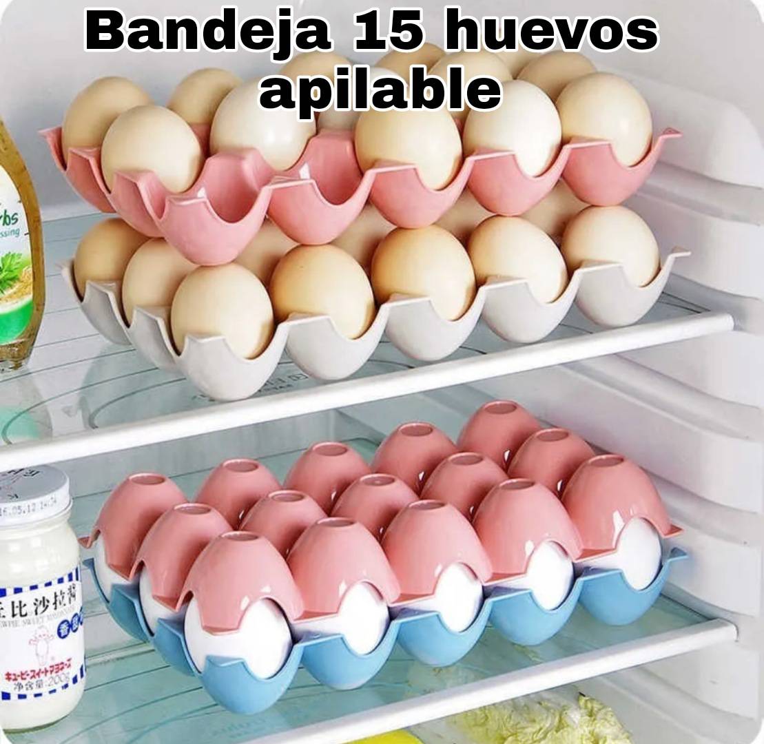 Bandeja de 15 huevos apilable