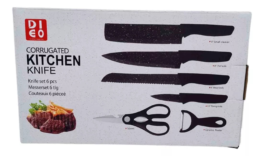 Kit Set de Cuchillos Cocina 6 Pcs